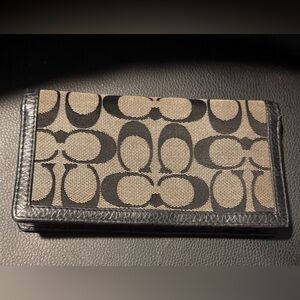 Vintage Coach Signature Black and Tan Check Book